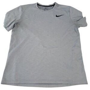 Nike Dri-Fit Mens Gray Short Sleeve Scoop Neck Top Large